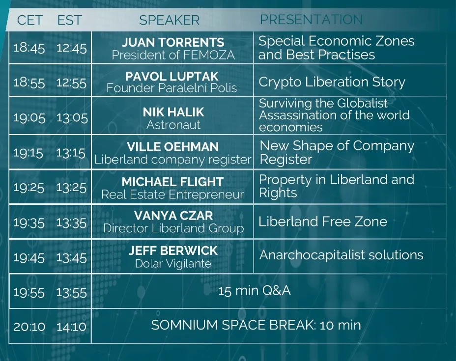 5th Anniversary Of Free Republic of Liberland in VR Conference Schedule 3 president of Liberland, Vít Jedlička bitcoin btc blockchain somnium space crypto